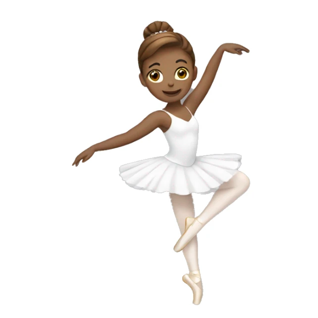 White ballerina with brown hair dancing sticker