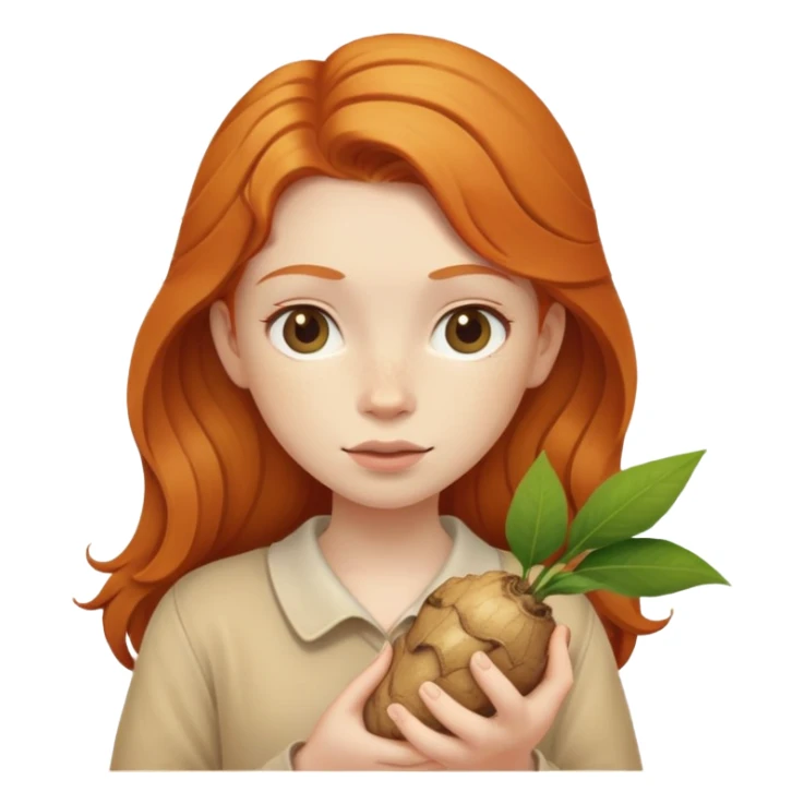 ginger girl with a ginger in her hands sticker