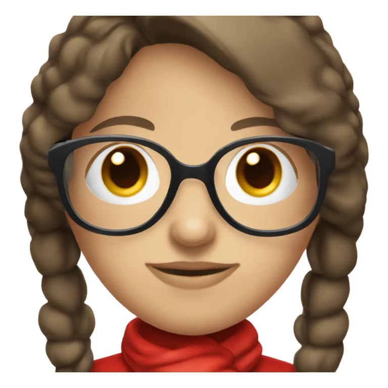 Female brunette Santa with blue eyes and glasses sticker