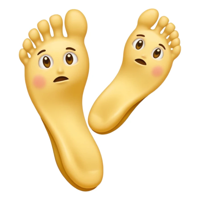 funny confused face yellow emoji with two feet behind it sticker
