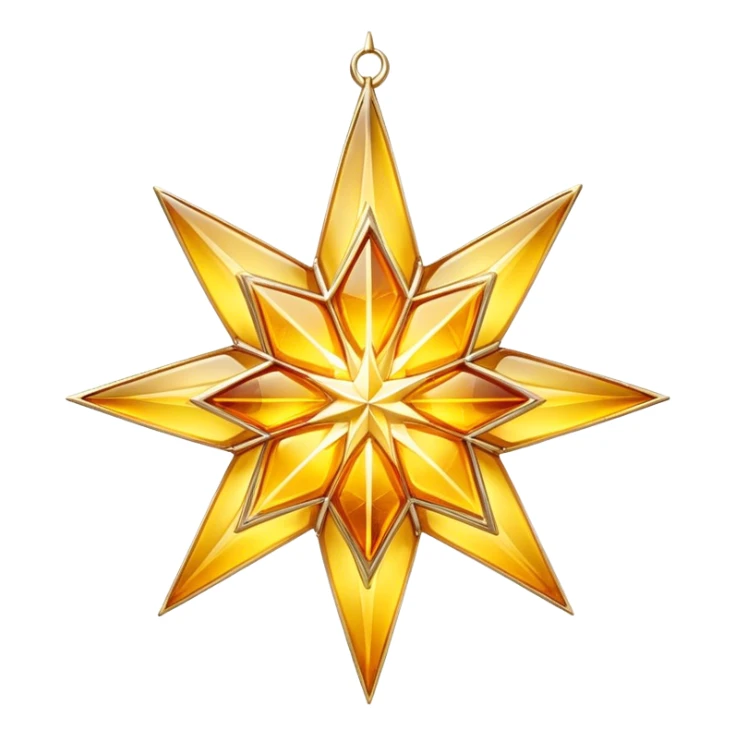 A radiant yellow dream star emerges, carefully built by hands connecting delicate strands of golden thread and translucent panels of glowing amber glass. sticker