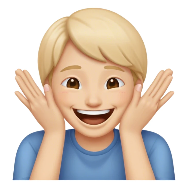 Emoji laughing trying to cover face sticker