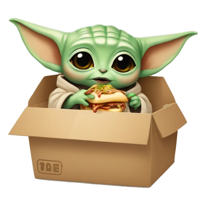 Baby yoda eating dönerbox sticker