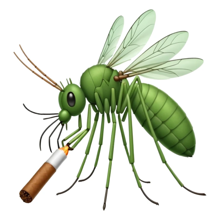 mosquito fumando un cigarro sticker