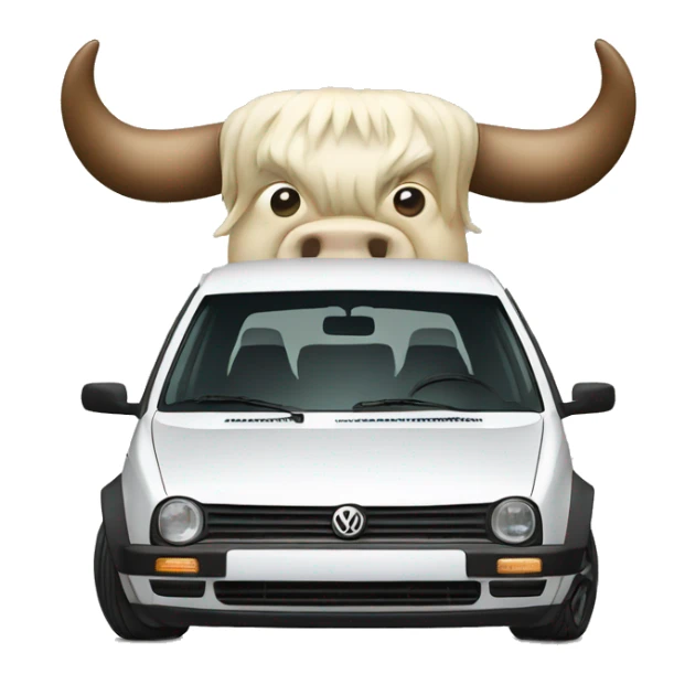 Volkswagen Golf with bull horns on the front sticker