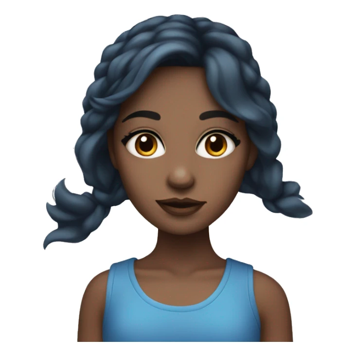 girl with brown eyes wearing blue eyeshadow  sticker