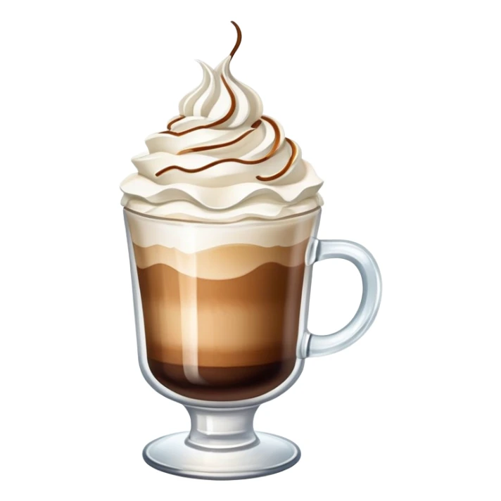 a glass of coffee with whipped cream sticker