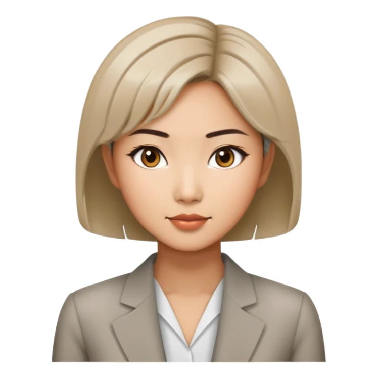 Professional Asian woman model with chic short hairstyle sticker