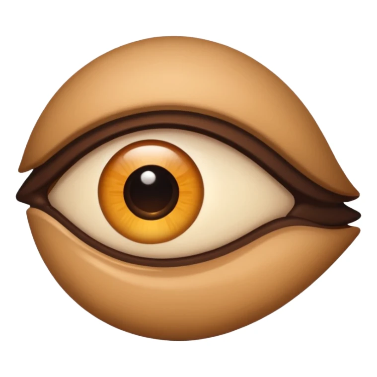 Remake this emoji 👀 with one light brown eye and dark brown eye sticker