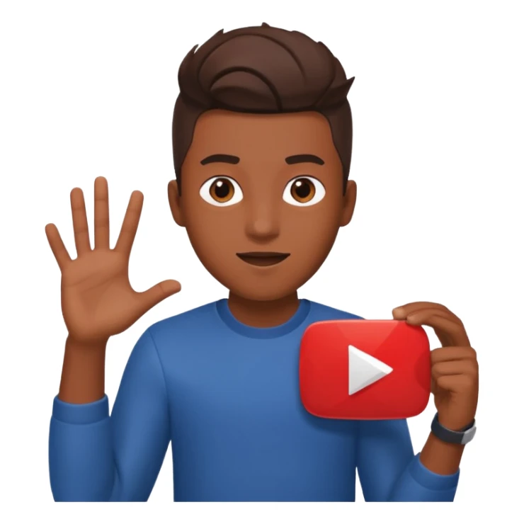 ISHOWSPEED as a YouTuber, energetic young man with a red YouTube play button sticker
