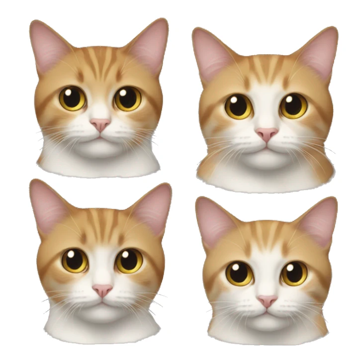 4 cats. one adult, the second smaller, and two small sticker
