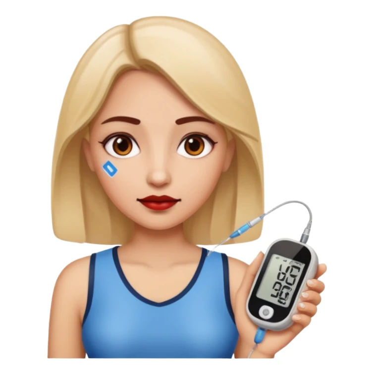 chronic diseases (diabets) woman iOS emoji style sticker
