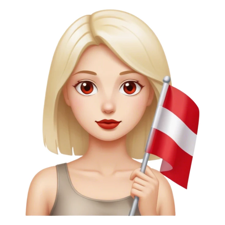 woman with polish flag sticker