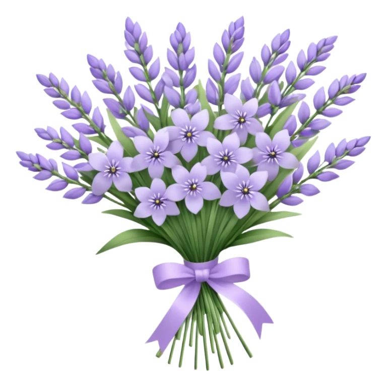 A delicate hand-tied lavender bouquet, featuring wisps of pale lila sticker