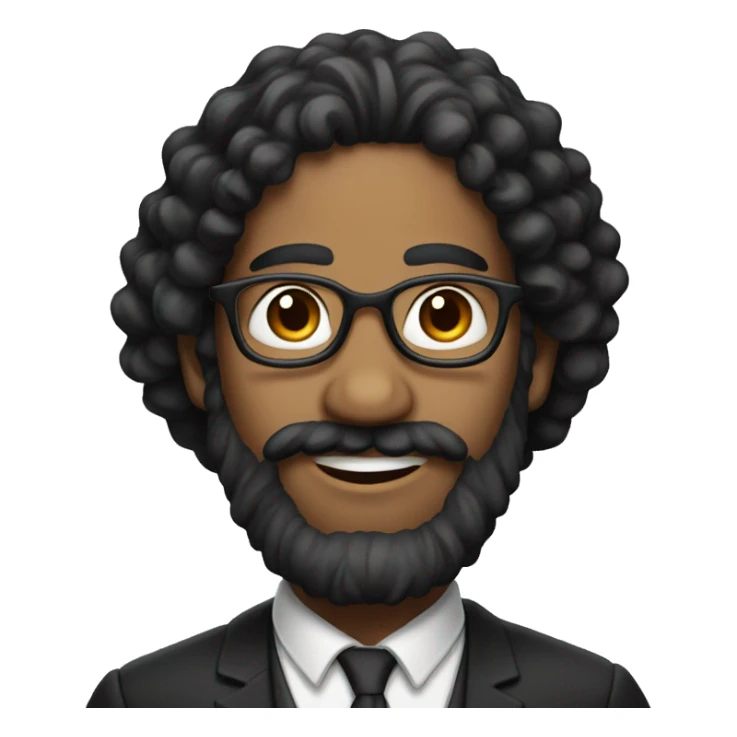 rabbi with black hair and long curls sticker