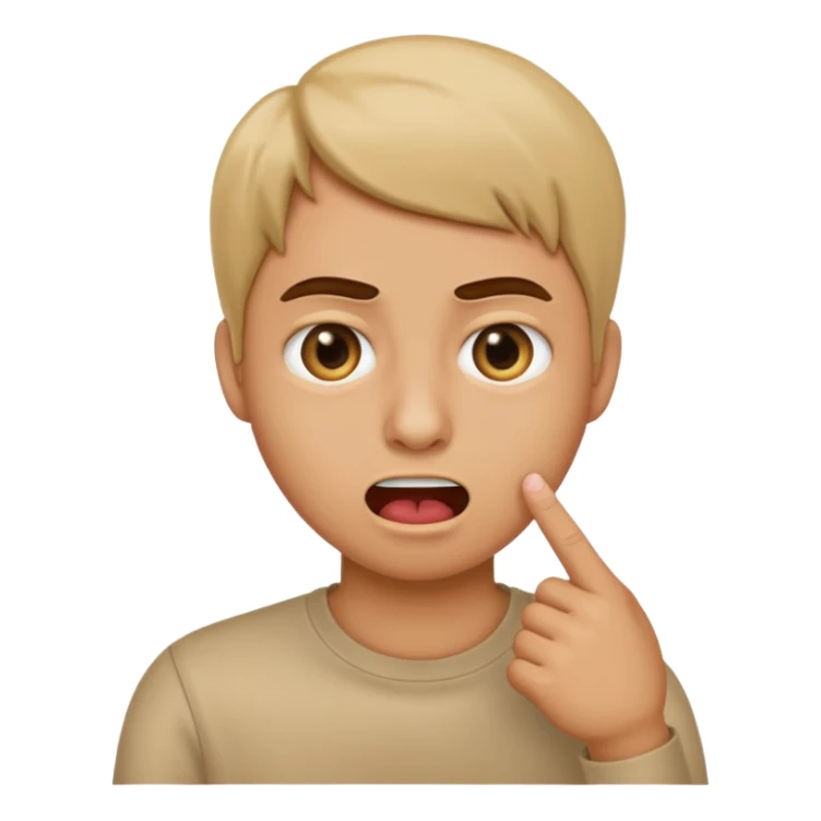 iOS emoji rolling eyes and pointing finger in throat in a “gagging” sense sticker