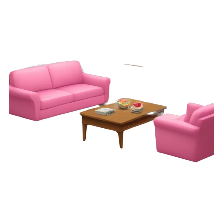 Pink pretty Living room, sofa, tv, table sticker