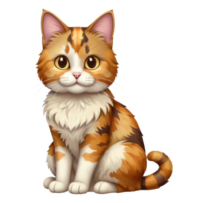 full body colourful light patched calico tabby cat with hazel eyes sticker