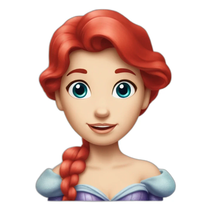 ariel-the little mermaid-blue eyed-red hair sticker
