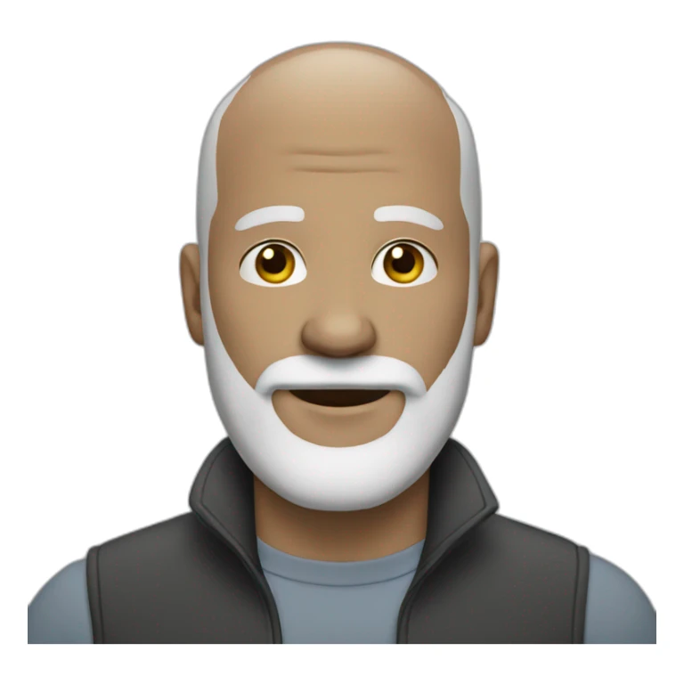 white bald man black and grey beard 50 years old sticker