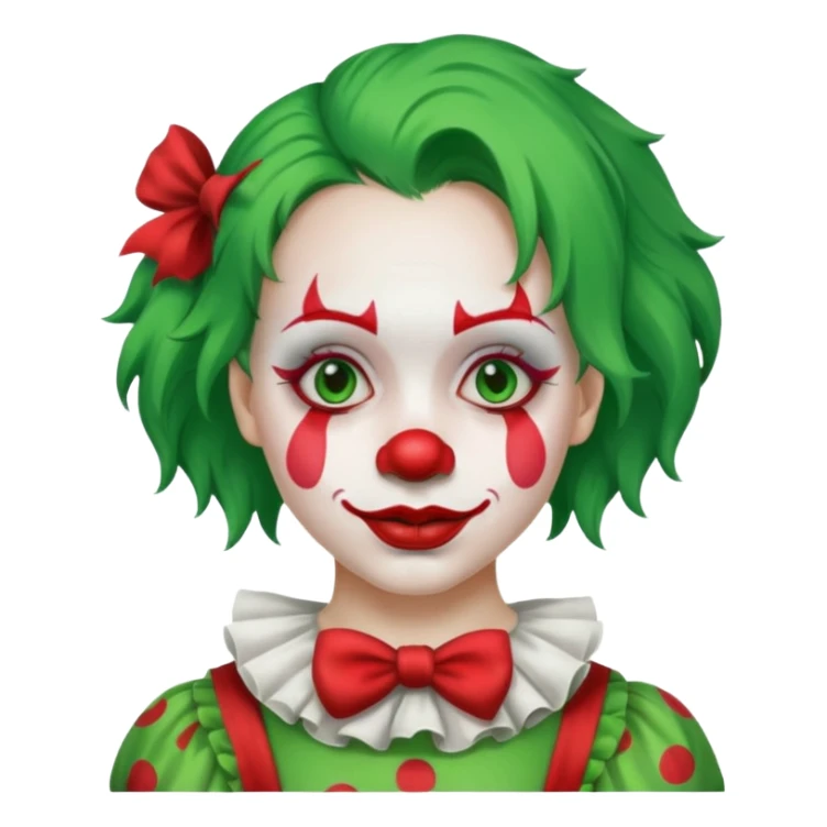 girl clown with green hair sticker