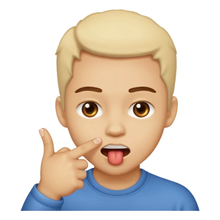 Emoji mordiéndose el dedo coqueto sticker