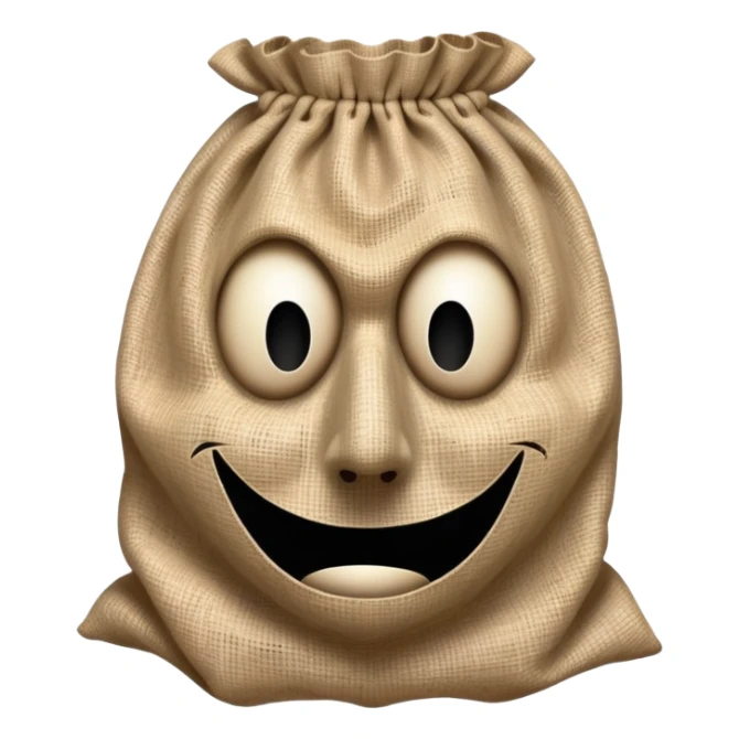 horror movie villain with burlap sack mask with one eyehole sticker