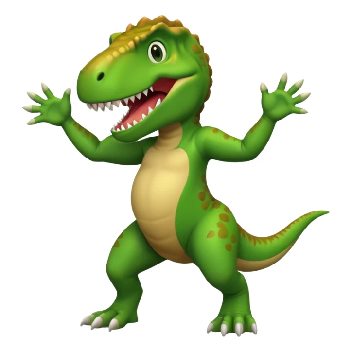 T. rex cartoon dancing short arms happy sticker