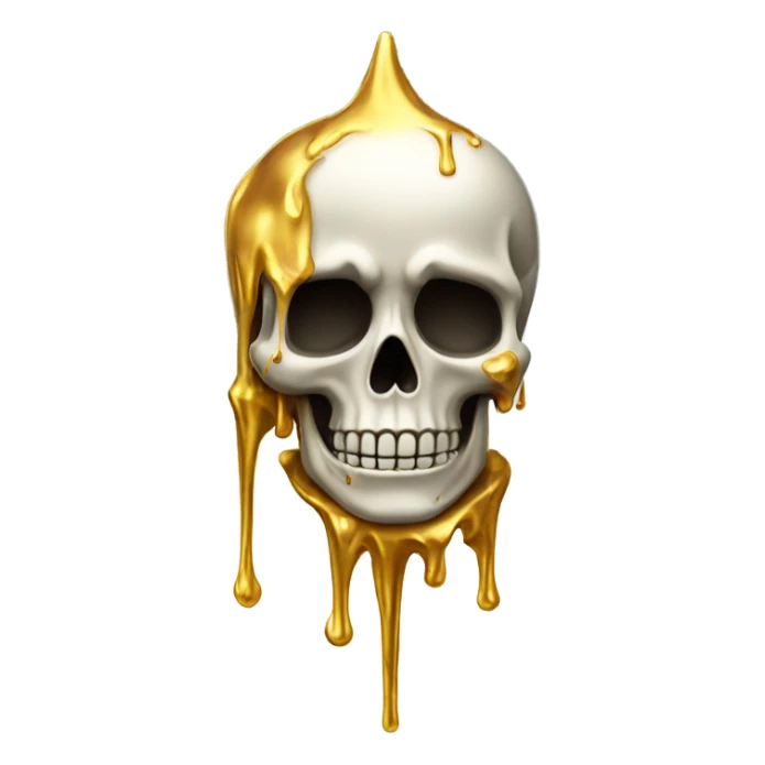 Skeleton made of melting gold sticker