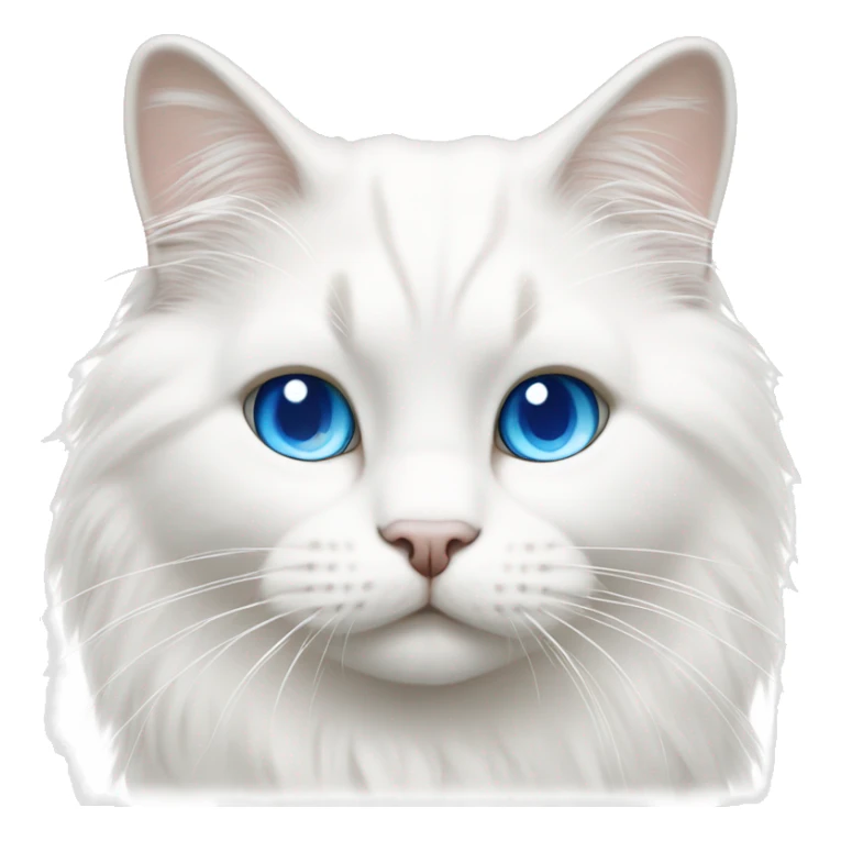 All White Ragdoll cat whit blue eyes walking  sticker