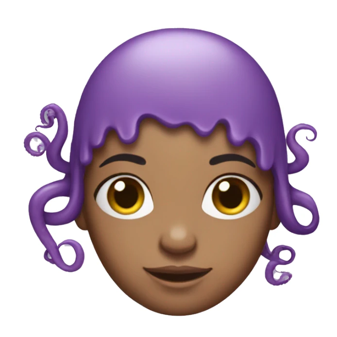 LightPurplehead girl with purple octopus on head sticker