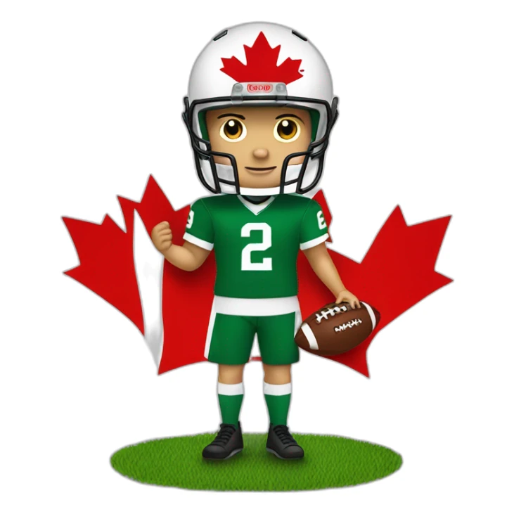 Oie canadienne en tenue de football vert sticker