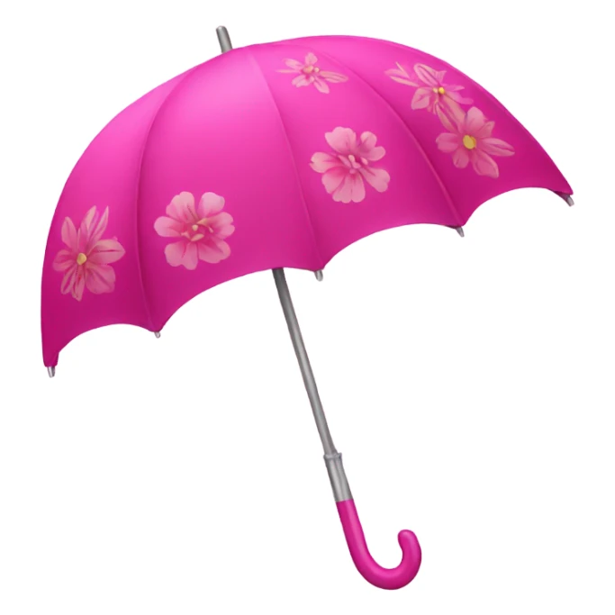 Hot pink umbrella with flower detail  sticker