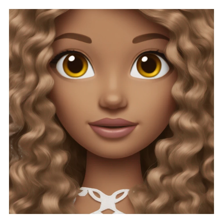 barbie doll brown hair sticker