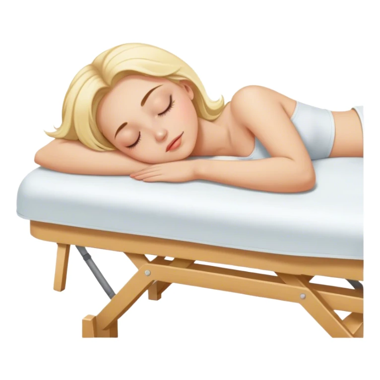 Blonde girl sleeping on massage table sticker