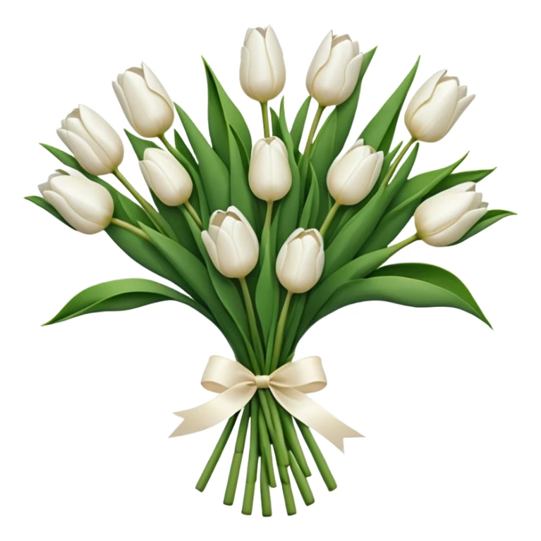 A bouquet of white tulips  sticker