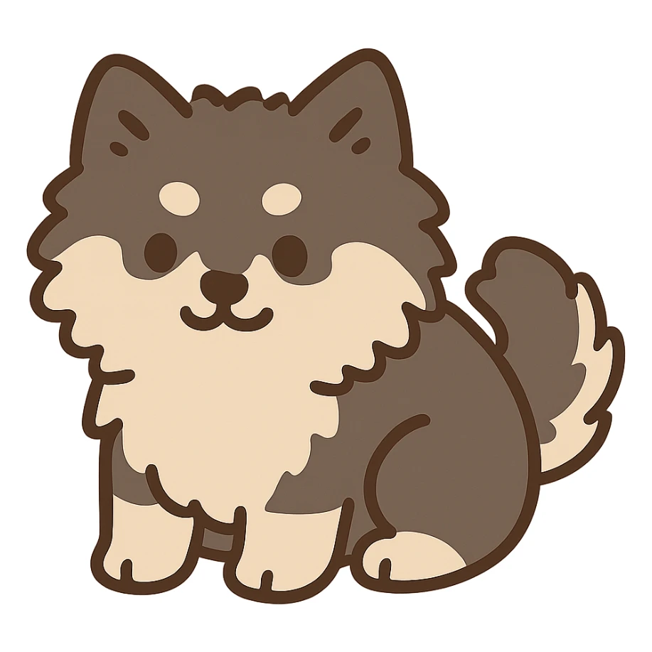 pusheen-style finnish lapphund puppy sticker