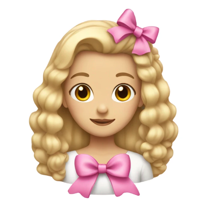 Blonde girl with two pink bows in her hair sticker