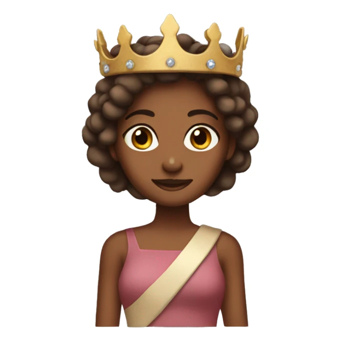 Brown skin princess wearing peines crown sticker