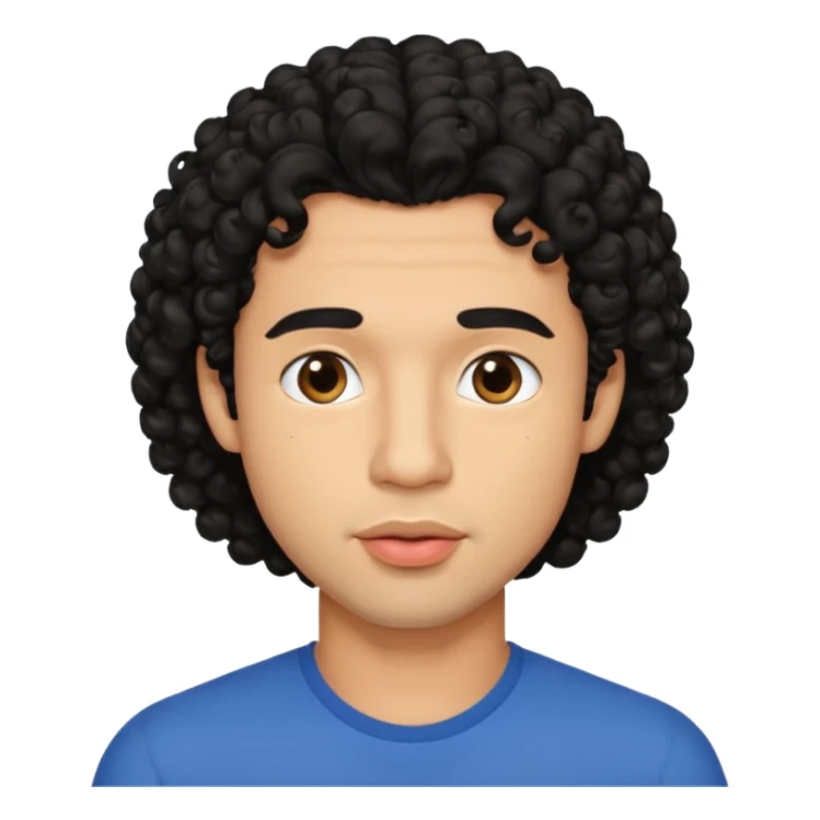 a handsome man with black curly hair tries to kiss sticker