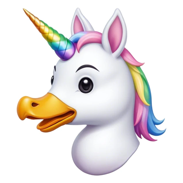 un pato en forma de perro y cuerno de unicornio sticker