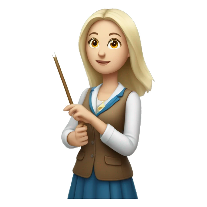 A Ukrainian female teacher holds a magic wand in her hand sticker