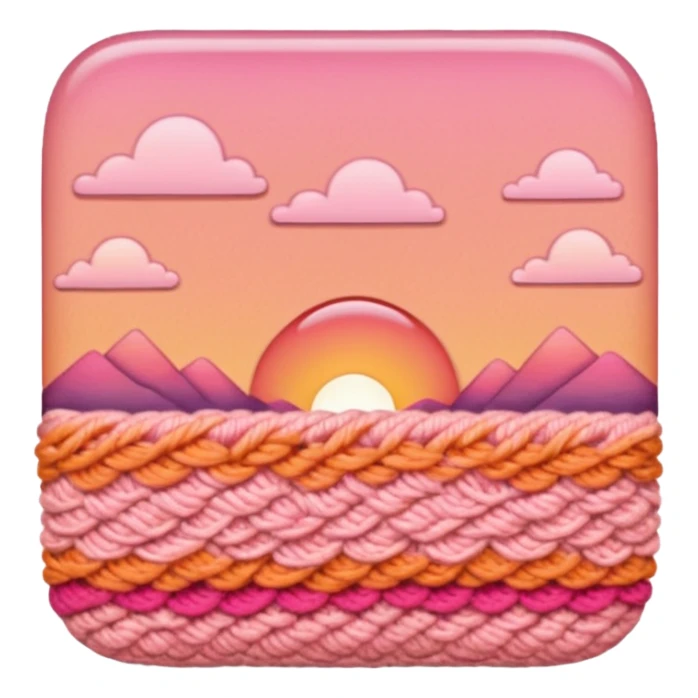 crochet single stitch (it has a color like a peach-pinky sunset) sticker