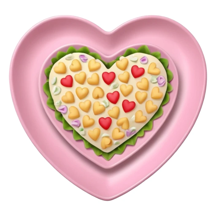 Hawaiian Mac salad light pink heart shaped plate sticker