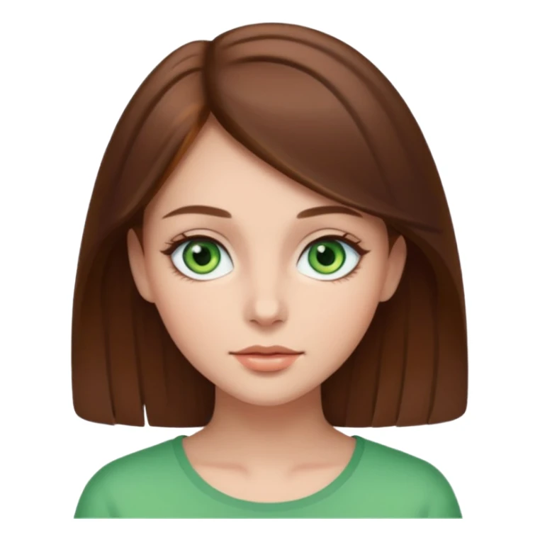Clean girl whit brown hair and green eyes sticker