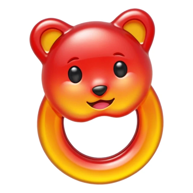 emoji de gomitas en forma de aro color rojo y amarillo sticker