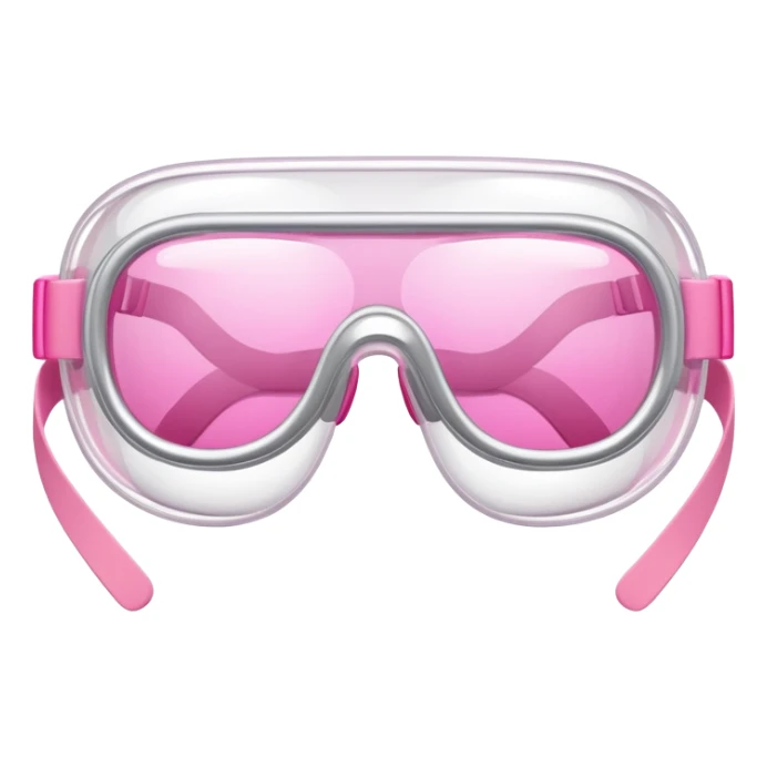 protective glasses with pink lenses and adjustable safety strap, elastic band sticker