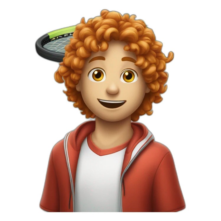 Sinner ragazzo capelli rossi carota che gioca a tennis  sticker