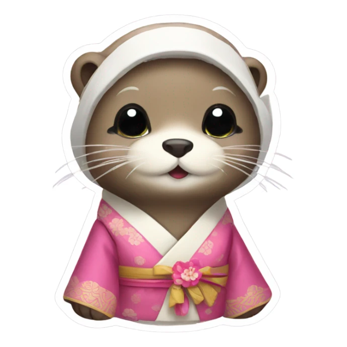 an otter wear hanbok sticker