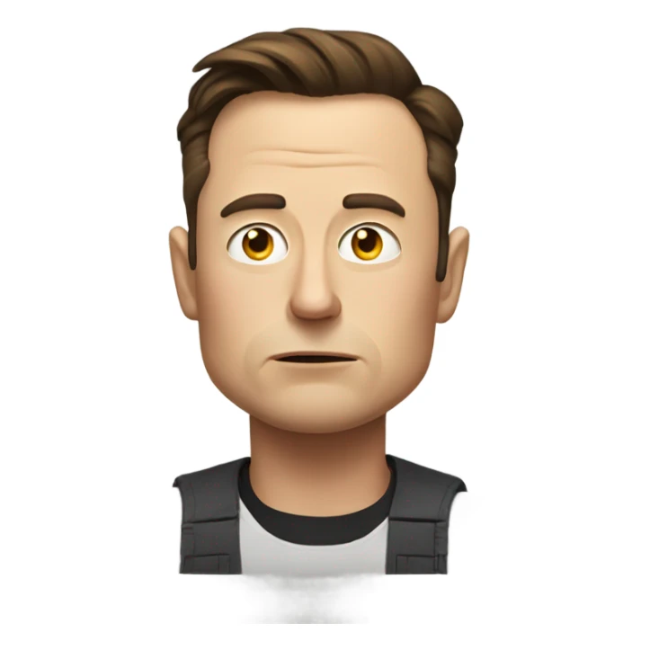 man like elon musk with unamused face sticker